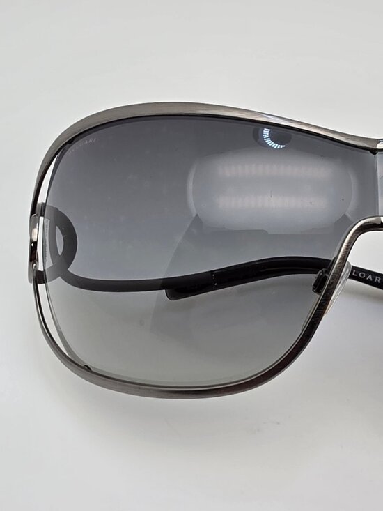 Bvlgari 6027 103 Gunmetal Frame Blue Gradient Lens Oversized Shield Sunglasses main image 5